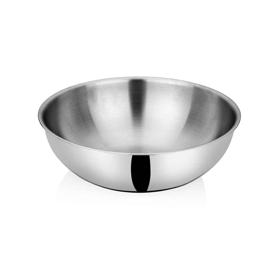 Bhalaria Triply Stainless Steel Tasla | Induction & Gas Stove Compatible | Food Safe | 22 cm | 2 L