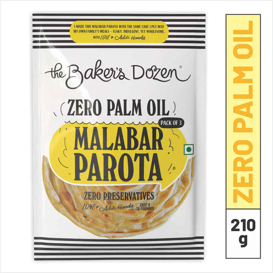 The Baker's Dozen Zero Palm Oil Malabar Parota | Wheat Paratha | Ready to Eat | Ready to Cook