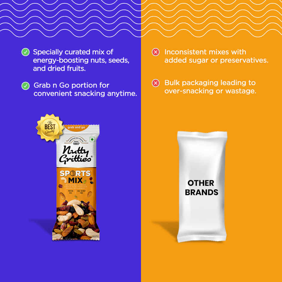 Nutty Gritties Premium Sports Mix - High Protein Snack