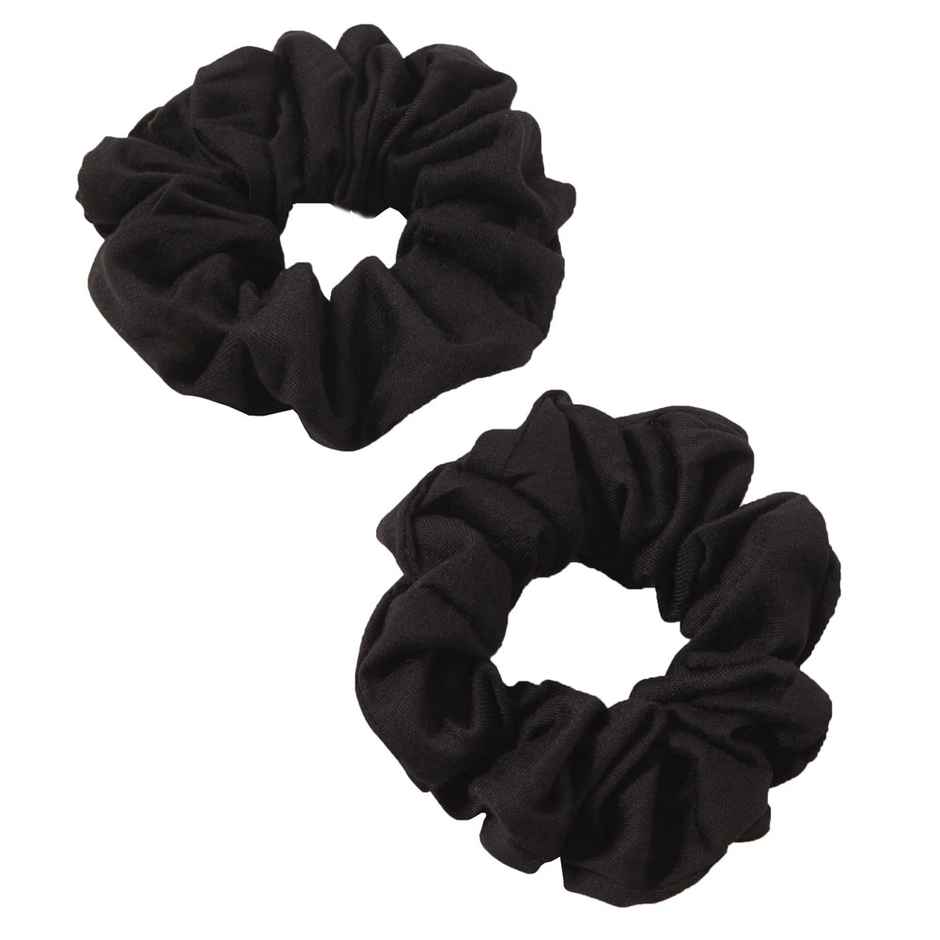 Accessorize London Women Black Large hair scrunchie set