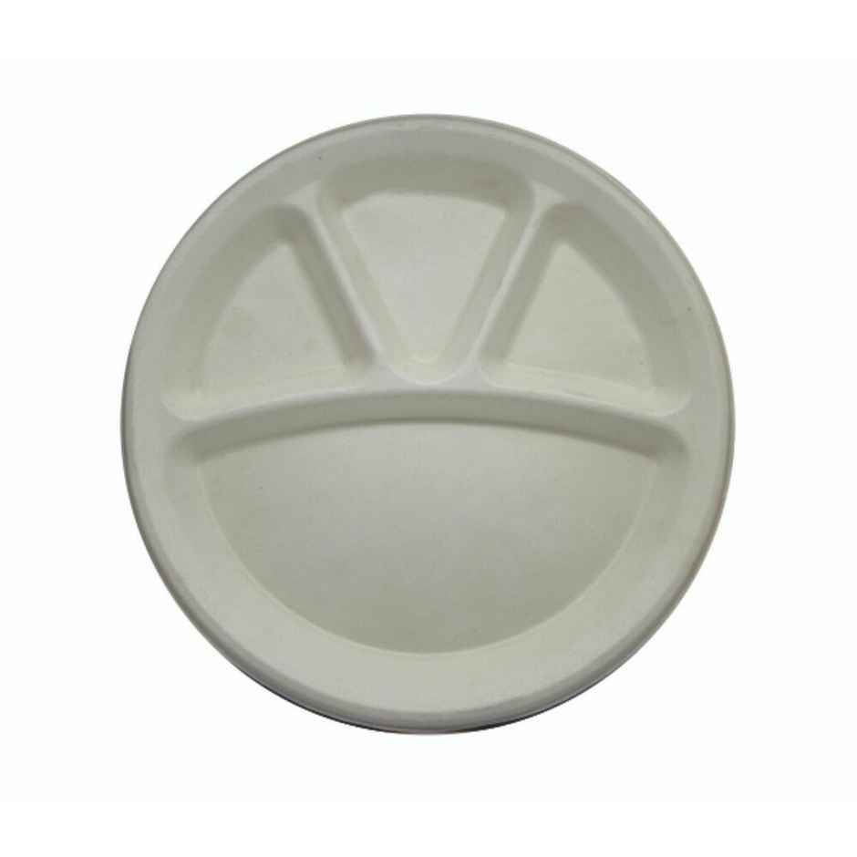 Disposable Bagasse Plates | 4 Compartment | 11 inch | Ezee