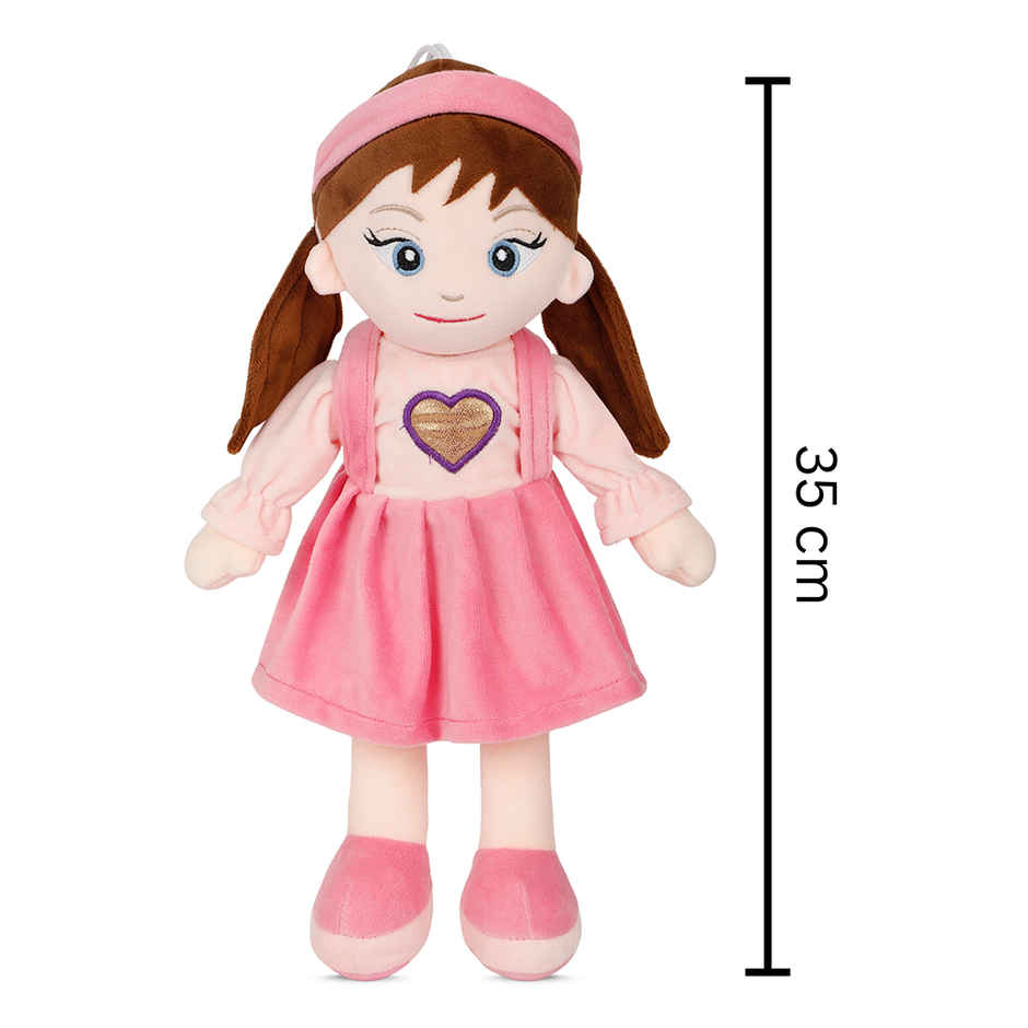 Mirada Pink Doll Soft Toy With Heart - 38Cm
