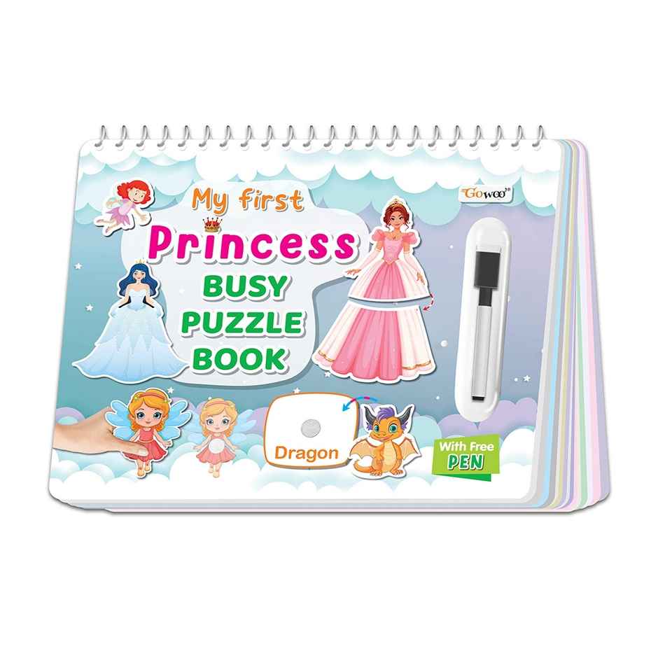 My First Princess Busy Puzzle Book - Toddler Activity Sticker Book for Kids | Spiral Binding Book