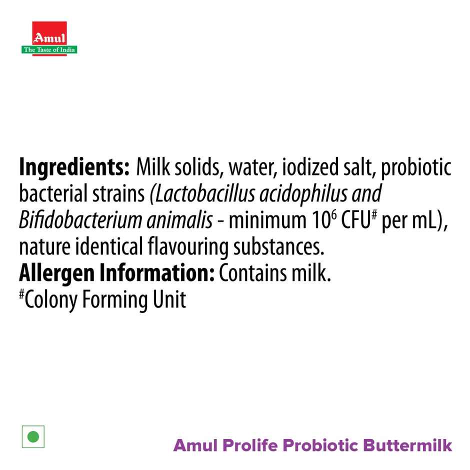 Amul Prolife Probiotic Buttermilk Bottle