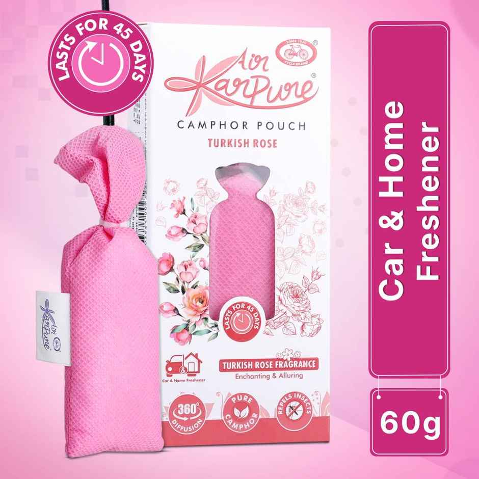 Turkish Rose Camphor Pouch by Air Karpure | Car, Bathroom & Room Freshener|From House of Cycle