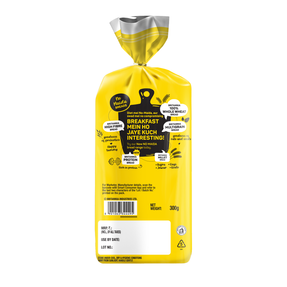 Britannia High Fiber Bread With Prebiotics (No Maida)