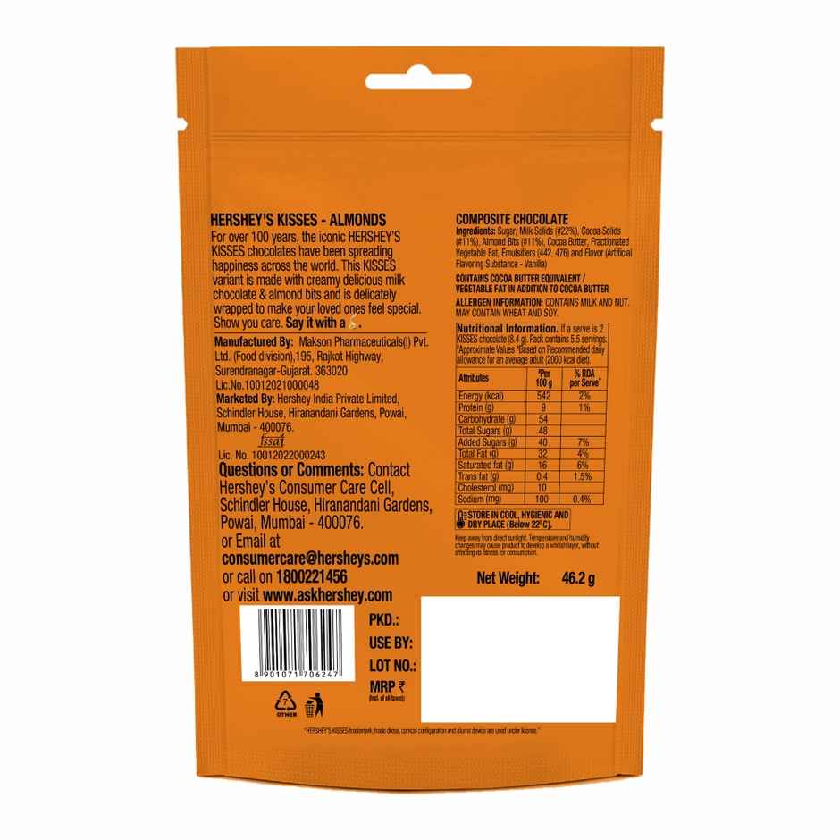 Hersheys Kisses almond Packs