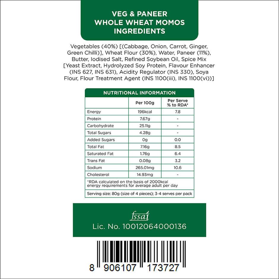 Prasuma Whole Wheat Momos | Veg & Paneer