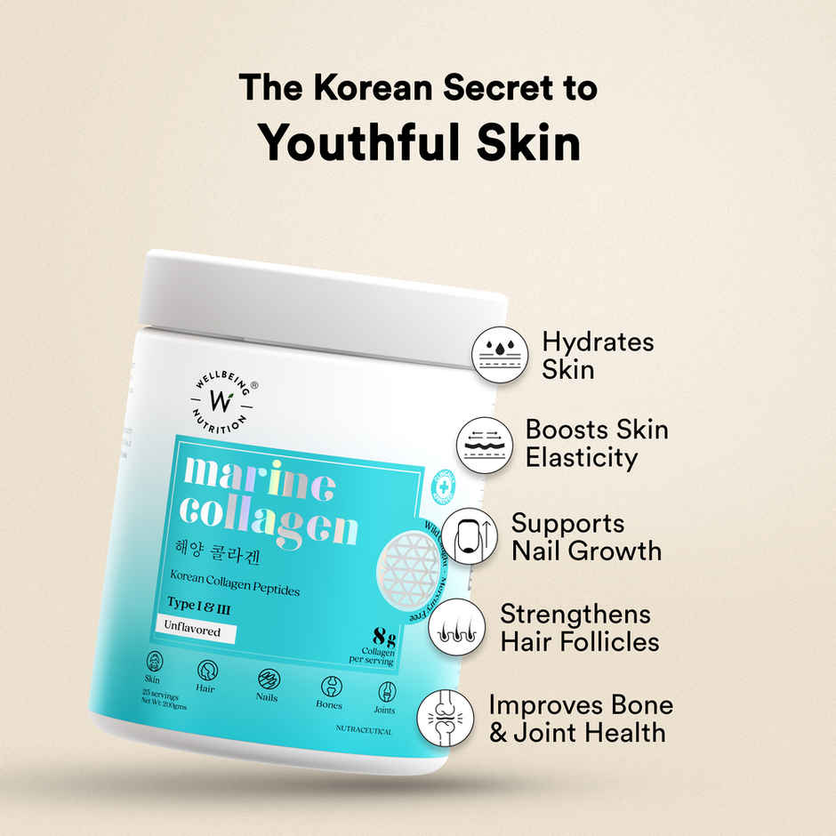 Wellbeing Nutrition Pure Korean Marine Collagen Supplements for Women & Men