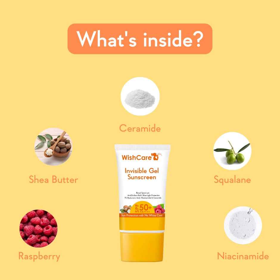 Wishcare Invisible Gel Sunscreen SPF 50+ PA++++ - Broad Spectrum Protection With No White Cast