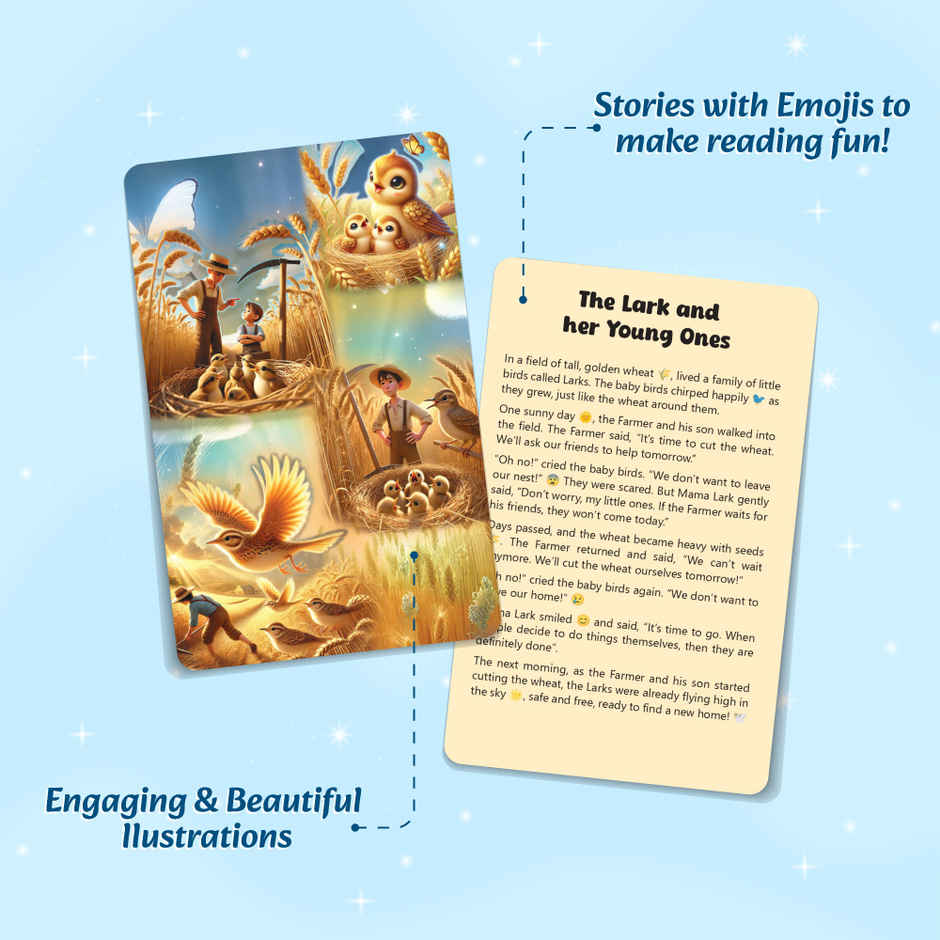 Physics Wallah PW Bedtime Fables and Moral Tales 51 Flashcards For Kids 3+ years
