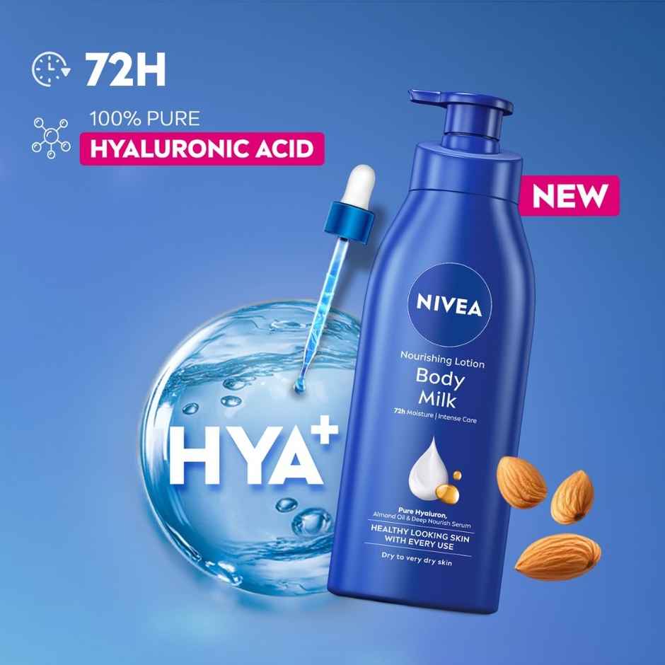 Nivea Nourishing Body Lotion Body Milk|48 H Moisturization|2X Almond Oil|For Very Dry Skin (400ml) & Nivea Soft Light Moisturizer For Face, Hand & Body, Non-Greasy Cream For Instant Hydration (300ml) Combo