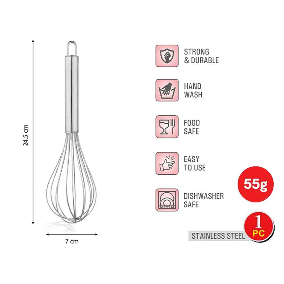 Vinayak Stainless Steel Whisk (Silver, 1 Piece)