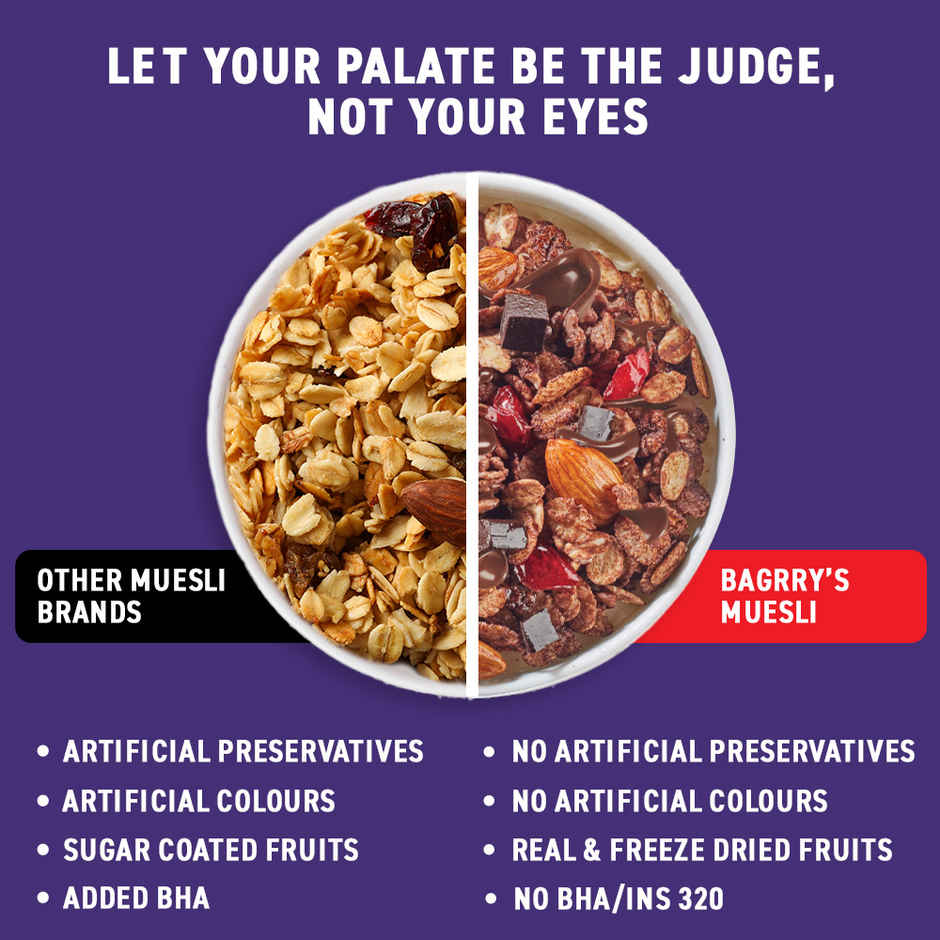 Bagrrys Crunchy Dark Chocolate Muesli with Almond Quinoa & Cranberries Pouch