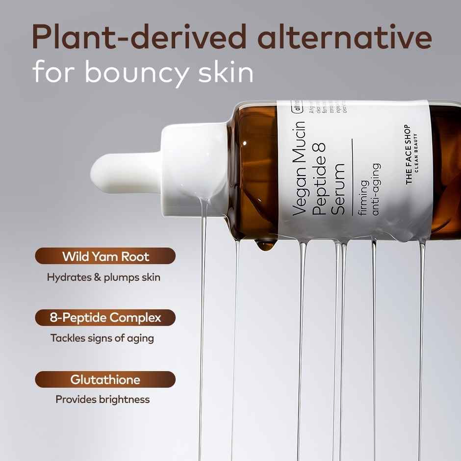 The Face Shop Alltimate Vegan Mucin Peptide 8 Serum - No Snails | Korean | Anti Aging | Hydrating