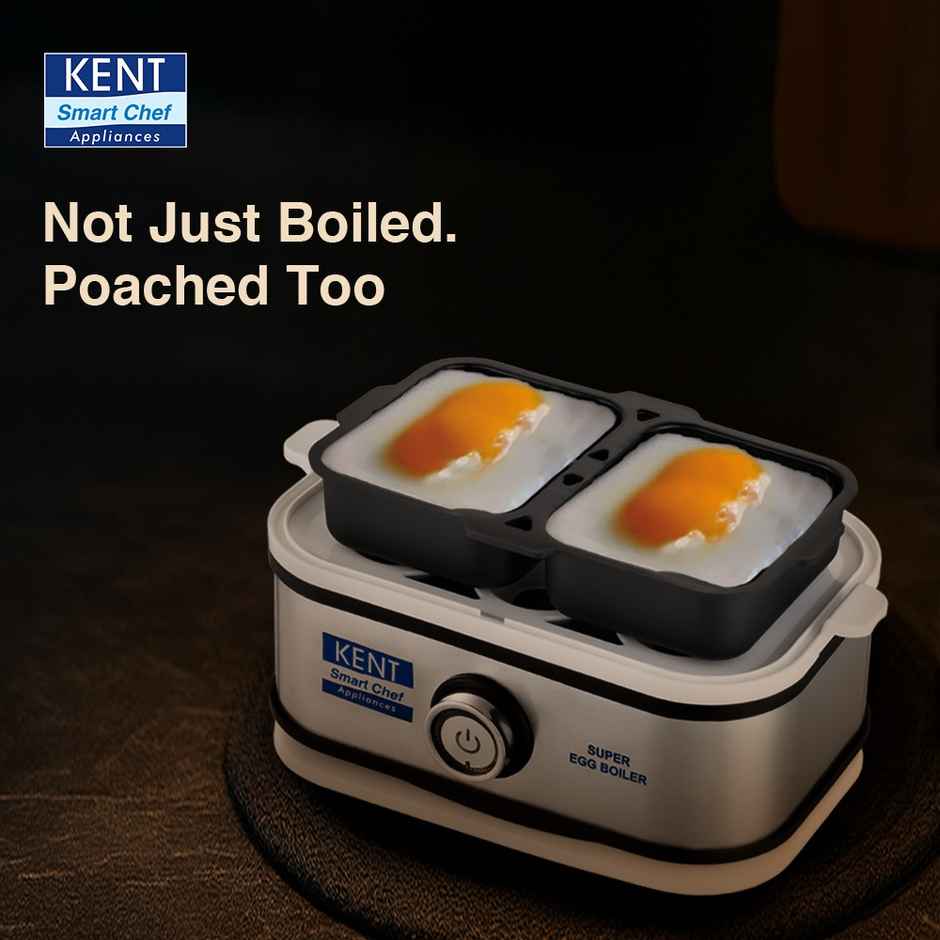 Kent Super Egg Boiler | 3 Boiling Modes | Stainless Steel Body and Heating Plate Automatic - Silver