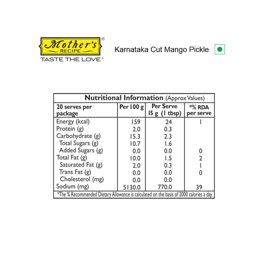 Mother's Recipe Karnataka Cut Mango Pickle