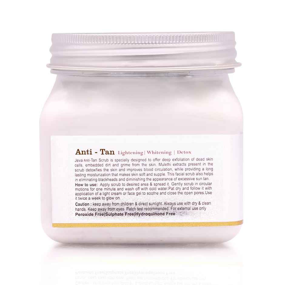 Jeva Anti-Tan Detox Scrub - Skin Brightening & Tan Removal Gel