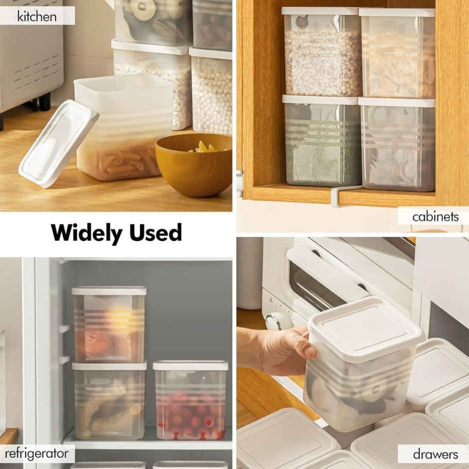 ReeQ Plastic Container Set for Fridge Storage | Air Tight & Transparent - 1.1 L