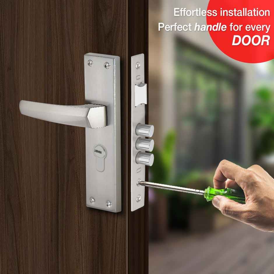 Link Ky 8 Inch Plate Handle Door Lock | Mortise Lock | Finish - Stainless Steel | Resolute