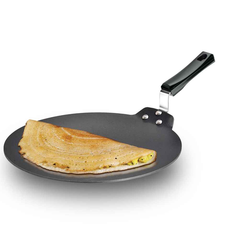Hawkins Futura 30 Cm Dosa Tava Non Stick Dosa Tawa Flat Dosa Tawa - Black