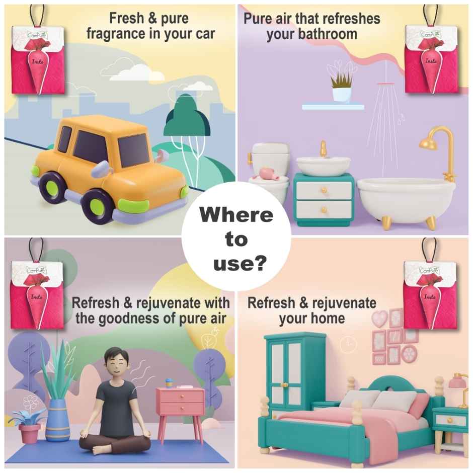 Campure Rose Insta Cone Camphor Air, Car, Room Freshener