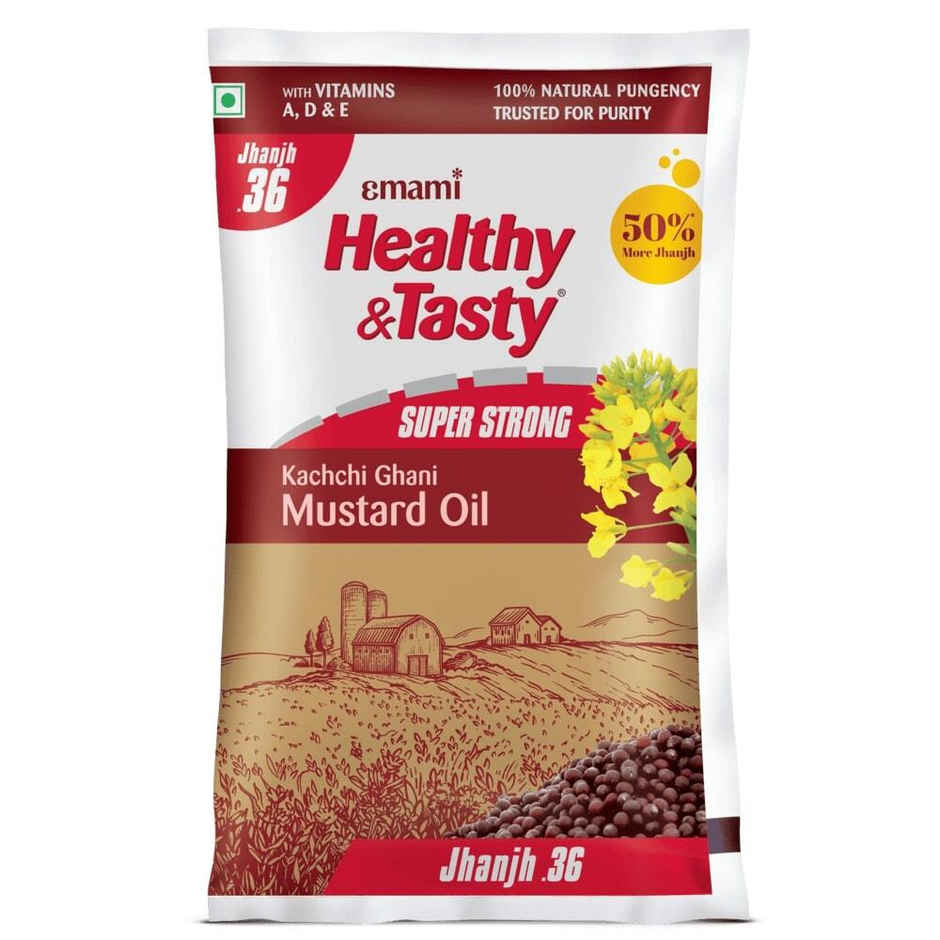 Emami Healthy and Tasty Kachchi Ghani Mustard Oil Super Strong Pouch