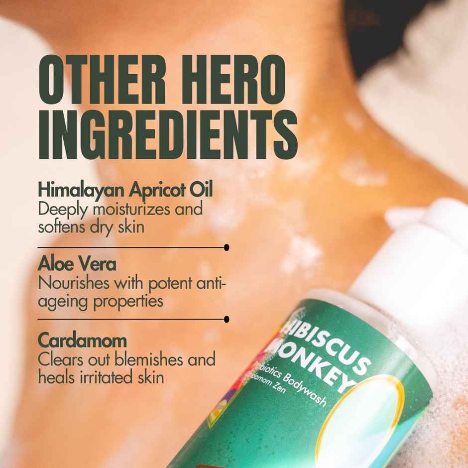 Hibiscus Monkey Cardamom Zen Probiotics Body Wash