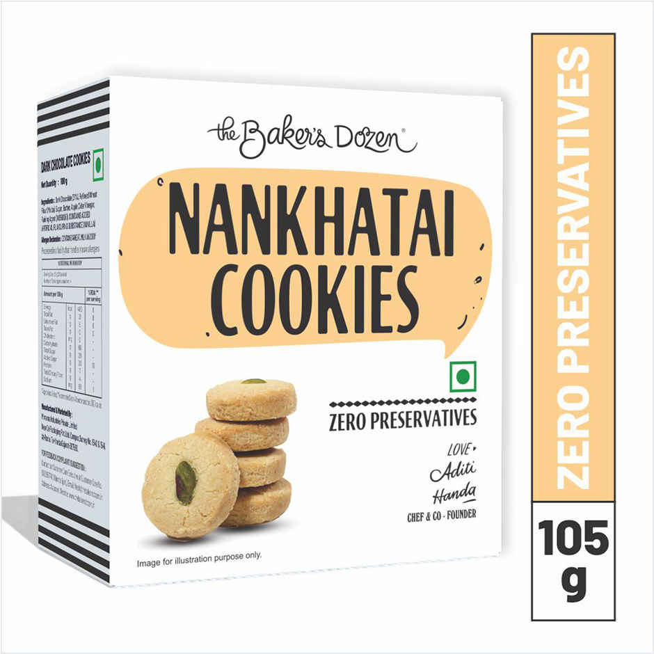 The Baker'S Dozen Wholewheat Banana Walnut Cake (150g) & The Baker'S Dozen Nankhatai Premium Butter Flavoured Pure Ghee Biscuits Cookies | Palm Oil-Free (105g) Combo