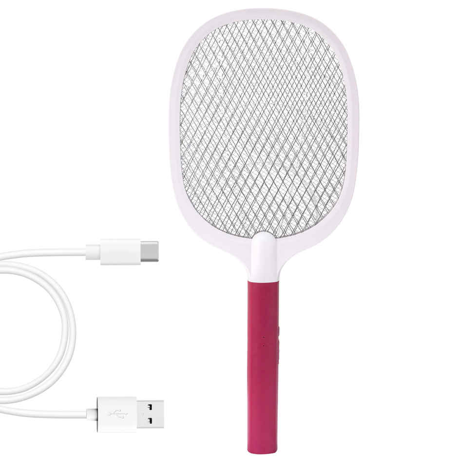 Killato Weird Wolf Heavy Duty Rechargeable Mosquito Racket Bat | Maroon