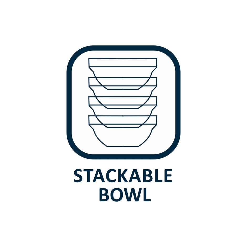 Borosil Stackable Bowl Set (377 ml)| Borosilicate Glass | Microwave & Dishwasher Safe