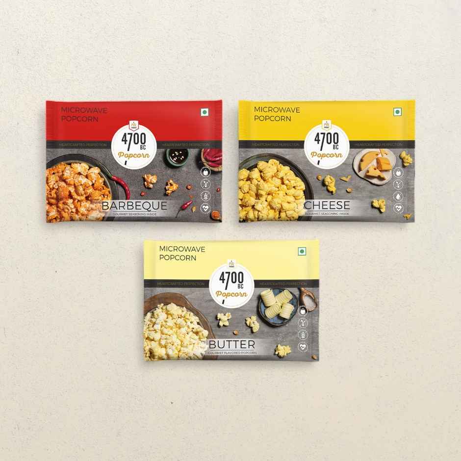 4700BC Microwave Popcorn Butter Bag(85gms), 4700BC Microwave Popcorn Cheese Bag(94gms) & 4700BC Microwave Popcorn BBQ Bag(92gms) Combo