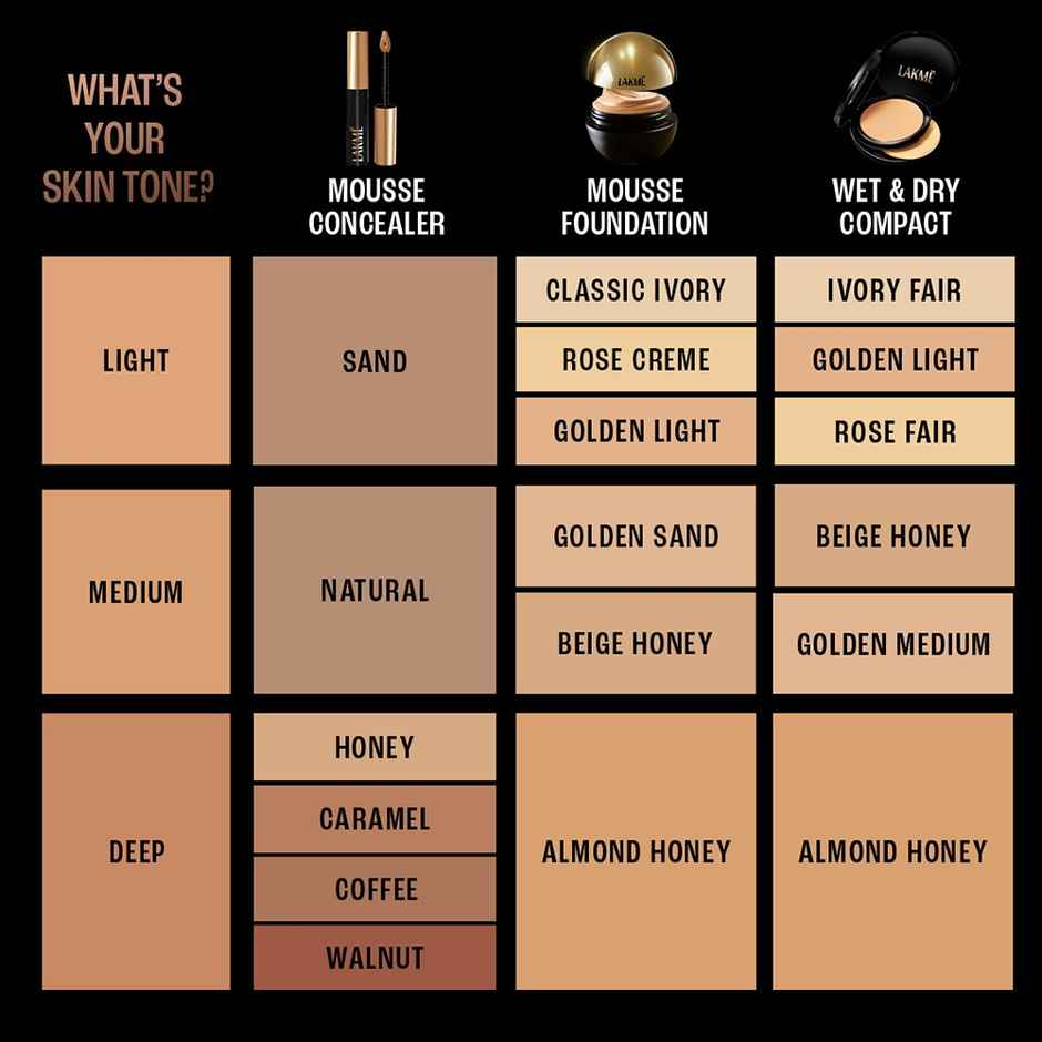 Lakme Xtraordin-Airy Mattereal Mousse Foundation Matte Finishhas Spf8 - 06 Almond Honey