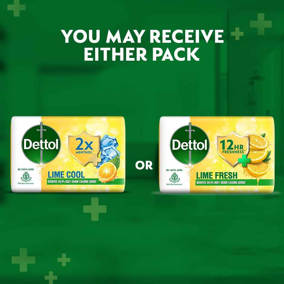 Dettol Lime Fresh Bathing Soap Bar with 12hr Freshness