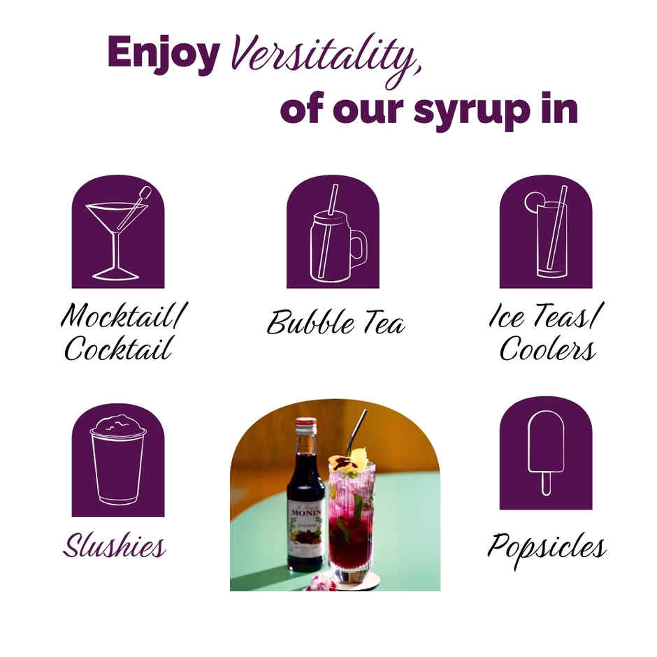 Monin Spiced Jamun (Kala khatta) Syrup for Cocktail |Mocktails |Popsicle