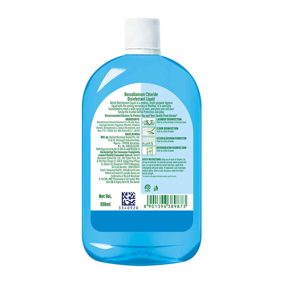 Dettol Liquid Disinfectant for Floor Cleaner, Surface Disinfection (Menthol Cool)