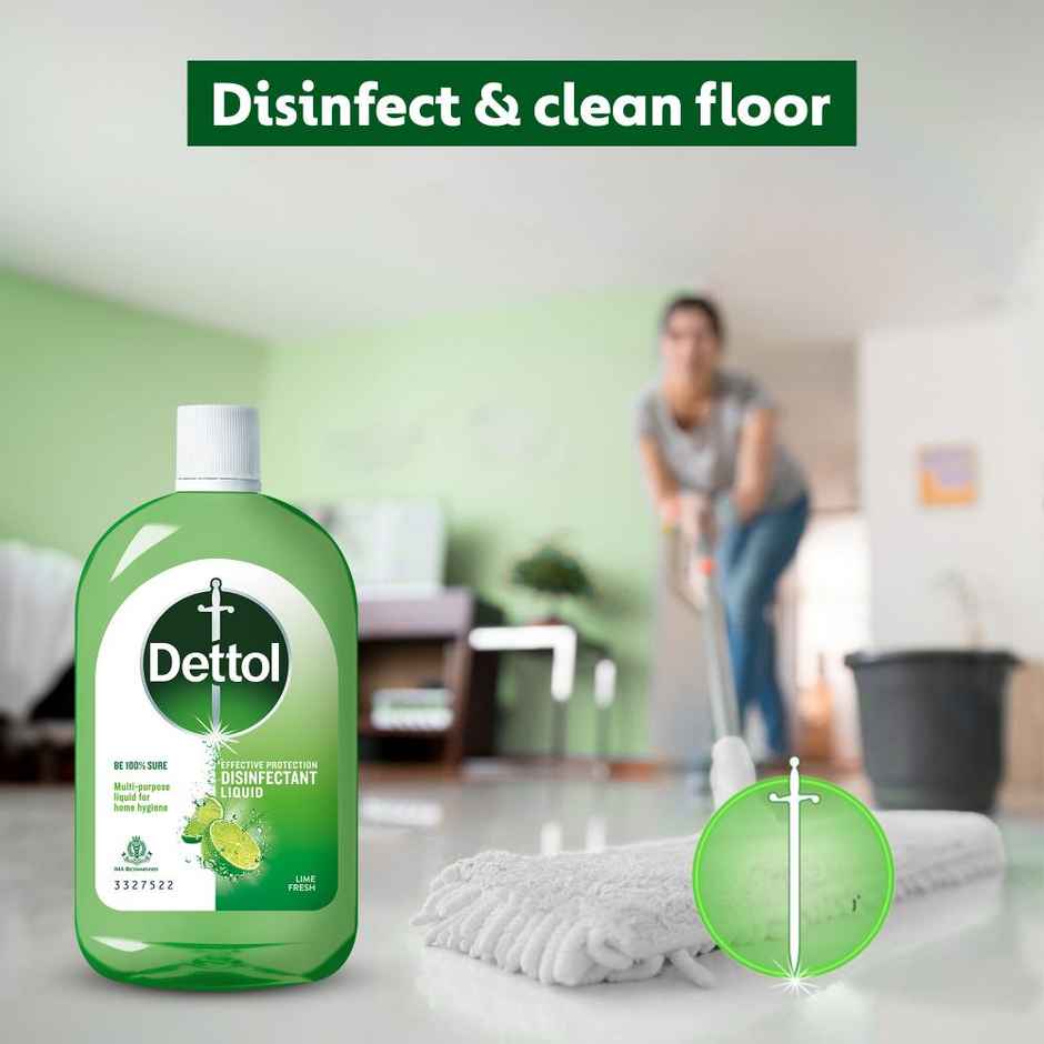 Dettol Liquid Disinfectant for Floor Cleaner, Surface Disinfection (Lime Fresh)