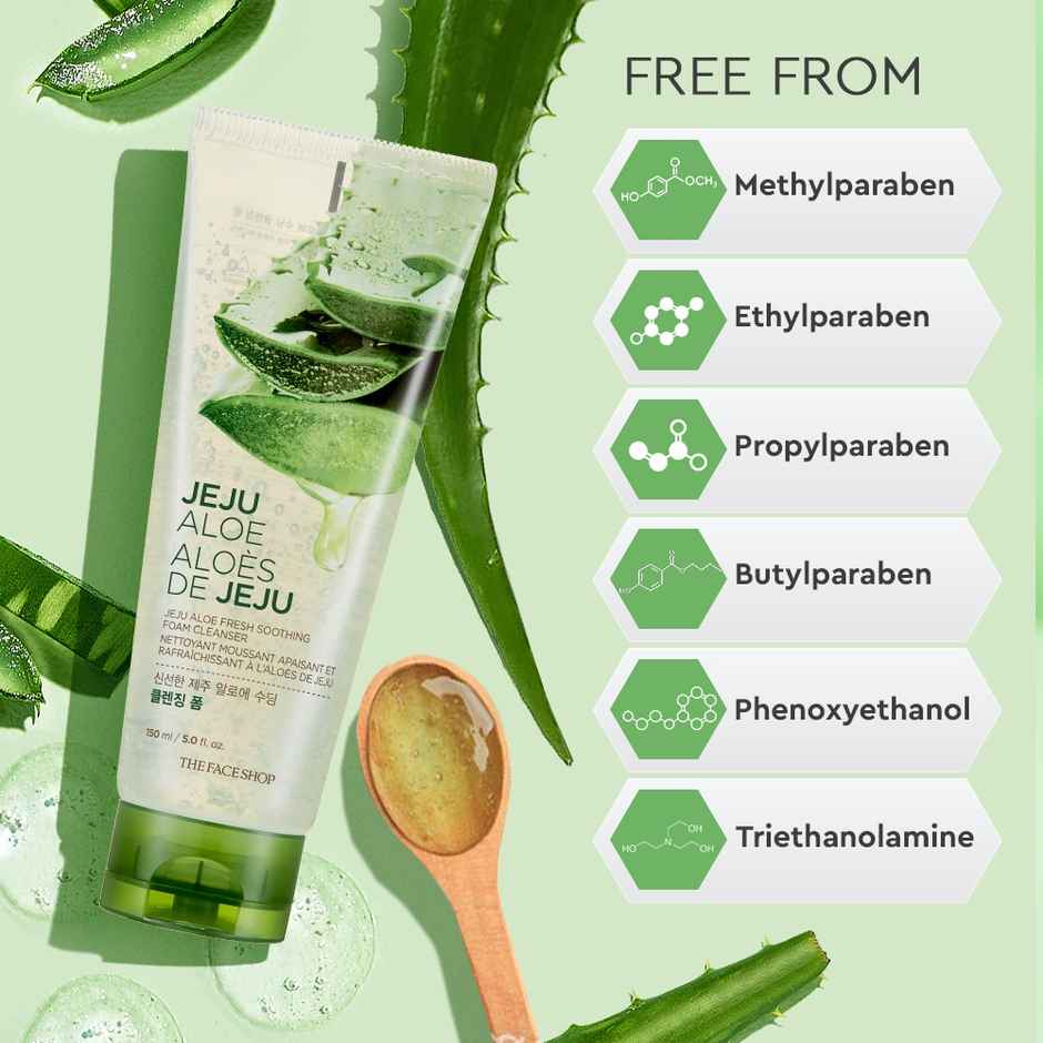 The Face Shop Jeju Aloe Fresh Soothing Foam Cleanser