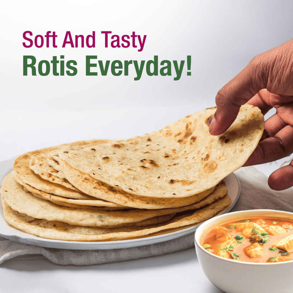 Protein Chef Whole Wheat Roti | Non Frozen | Fresh | MP Sharbati Atta | Ready to Cook Chapati