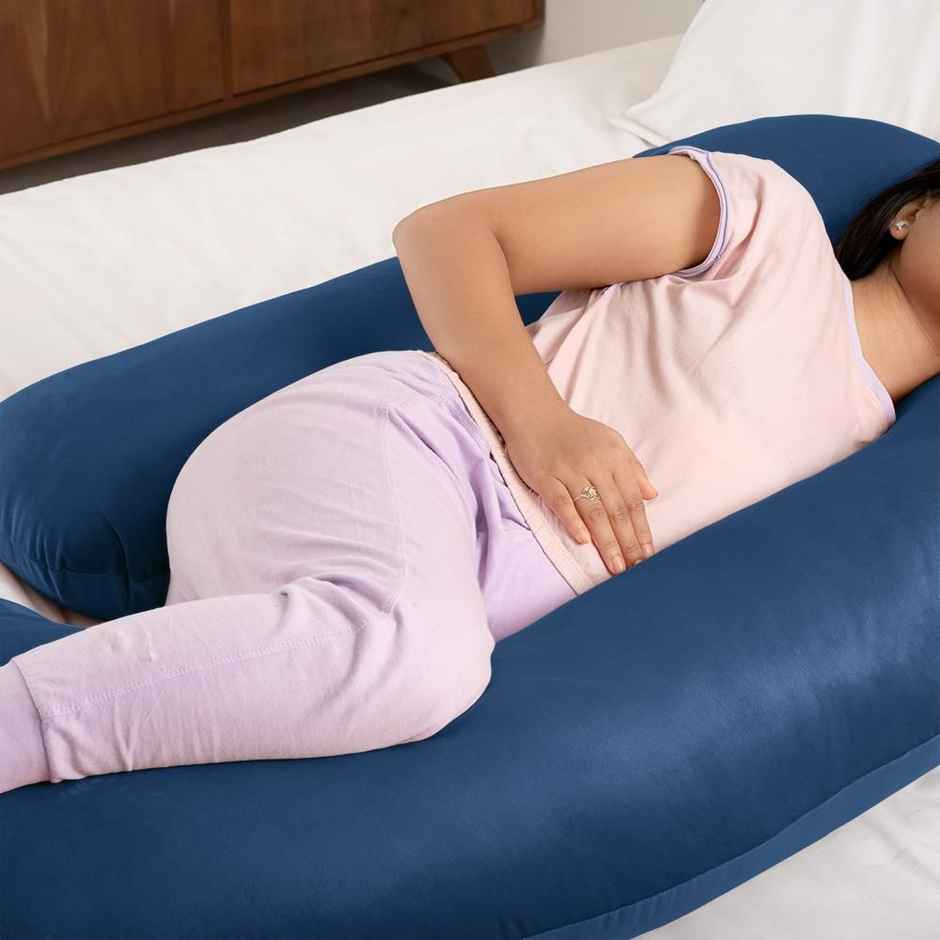 Maternity Pillow for Pregnancy Support | G Shape | Super Soft & Machine Dark Blue