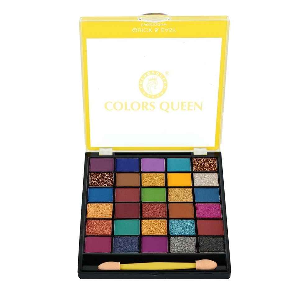 Colors Queen Quick & Easy Eyeshadow Palette 30 Multi | with Brush | Multicolor | 02
