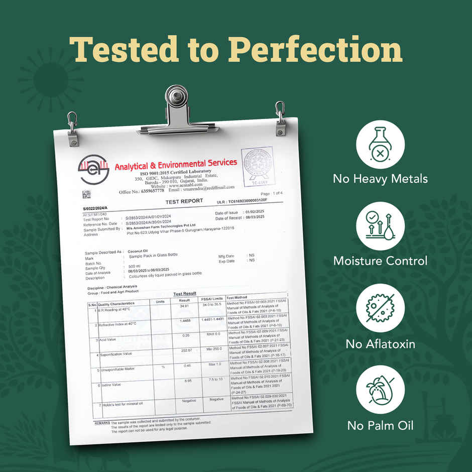 Anveshan Coconut Wood Cold Pressed Oil (Nariyal Oil)