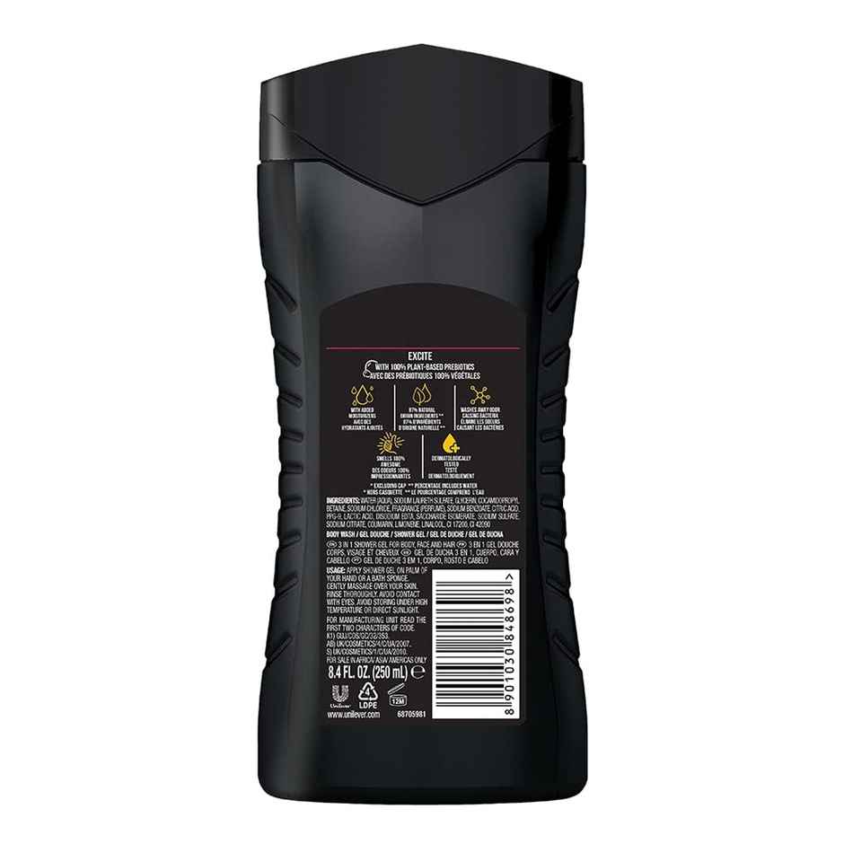 Axe Excite 3-in-1 Body,Face & Hair Wash | For Men
