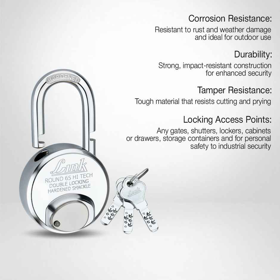 Link stainless steel HT-Round 65 mm padlock