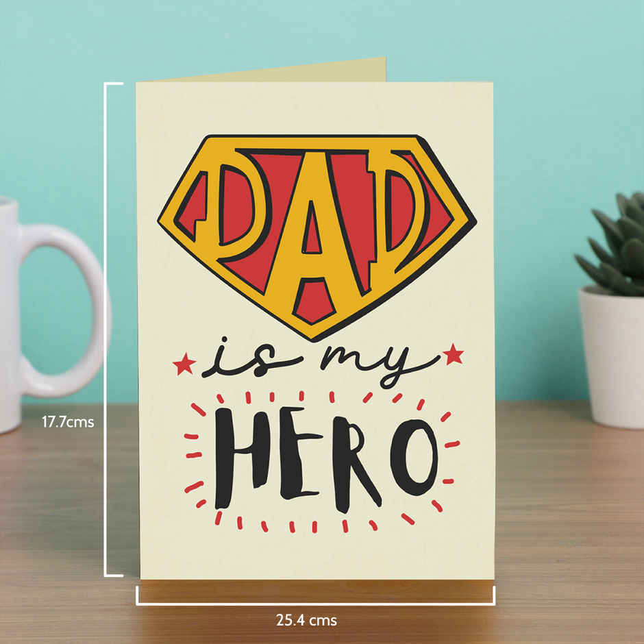 Parker Classic Stainless Steel Gold Trim Ball Pen| Ink Color - Blue | Corporate Gift (1pc) & Oye Happy Dad Is My Hero Card (1pc) Combo