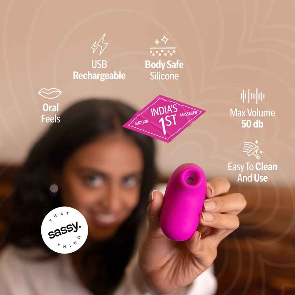 That Sassy Thing Lit Personal Massager With Suction Tech For Women | Hot Pink