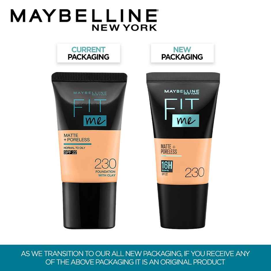 Maybelline New York Fit Me Matte+Poreless Liquid Foundation Tube 230 Natural Buff