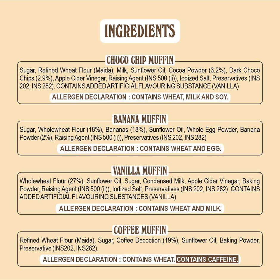 The Baker's Dozen Assorted Muffins | Chocochip Muffin | Vanilla Muffin | Banana Muffin | Cup Cakes