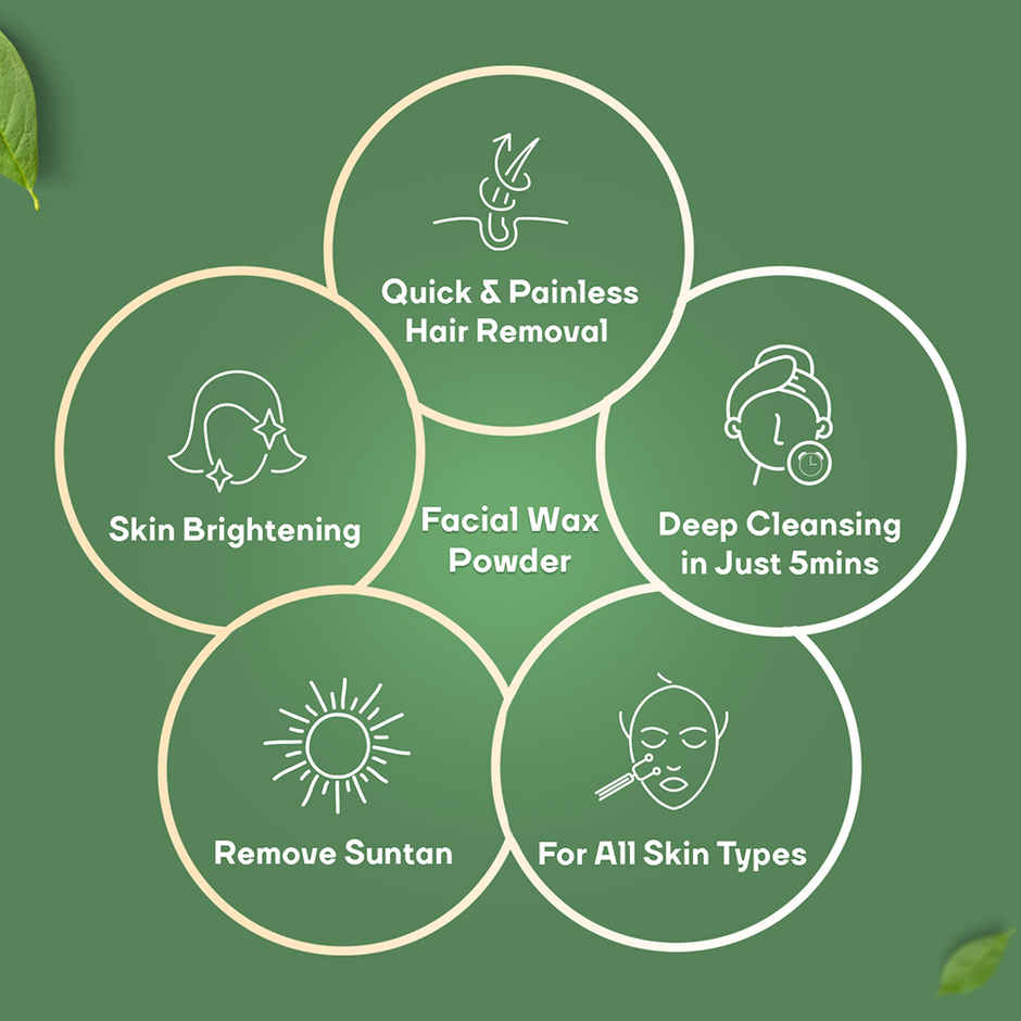 Mountainor Facial Hair Removal Wax Powder With Turmeric & Aloevera Painless Herbal Hair Remover