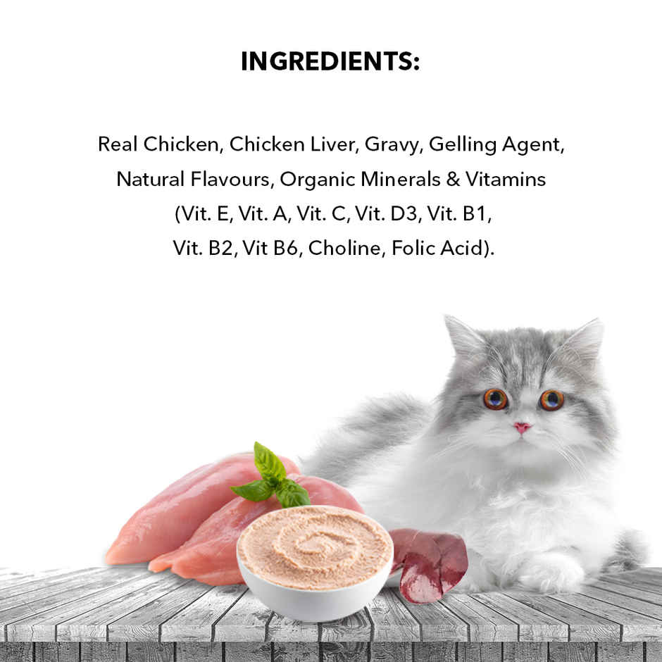 Active Adult Cat Wet Food, Real Chicken in Gravy, 8 Pouches (Buy 1 Get 1 Free)